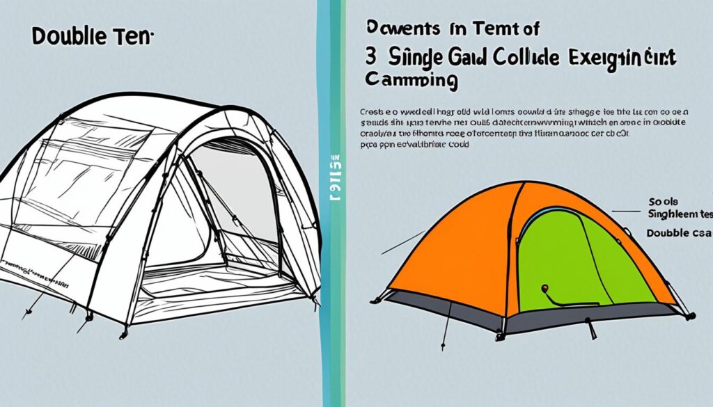 Einwandiges und doppelwandiges Zelt